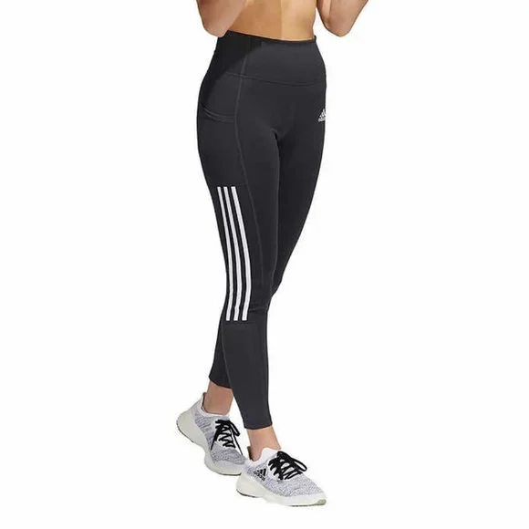 Adidas Women Ladies' 3-Stripe Tight with Mesh in Gray - Picture 2 of 10